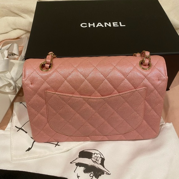 ❌SOLD❌ CHANEL 19S Iridescent Pink Caviar Small CF - Picture 4 of 15